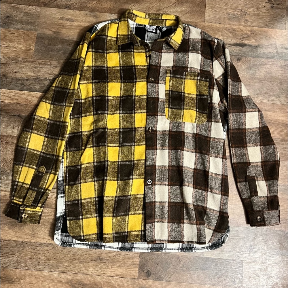 Reclaimed Vintage Inspired spliced check flannel shirt